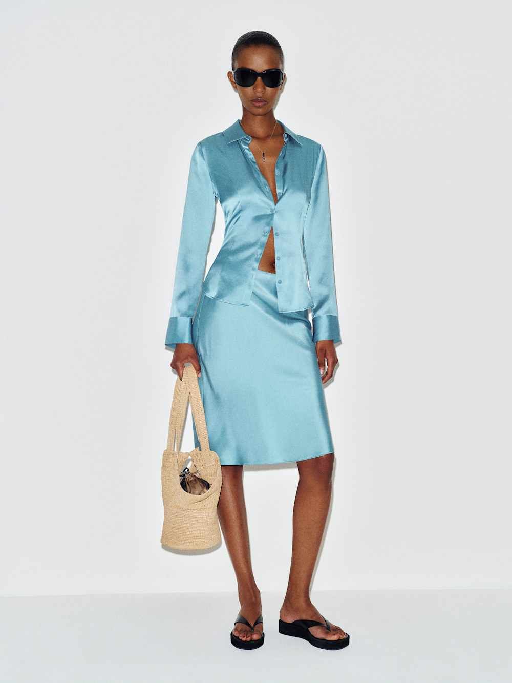 Layla Silk Knee Length Skirt