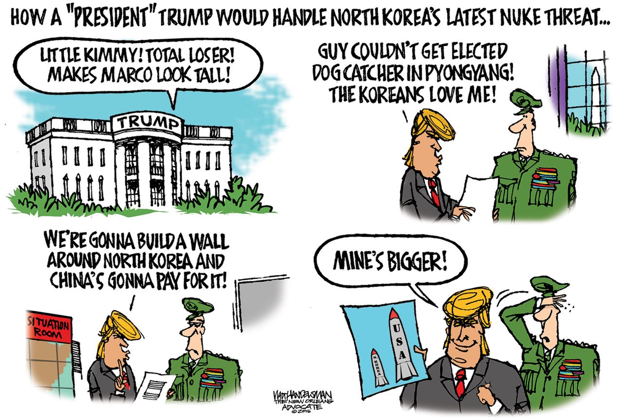 Political Cartoon U.S. President Trump