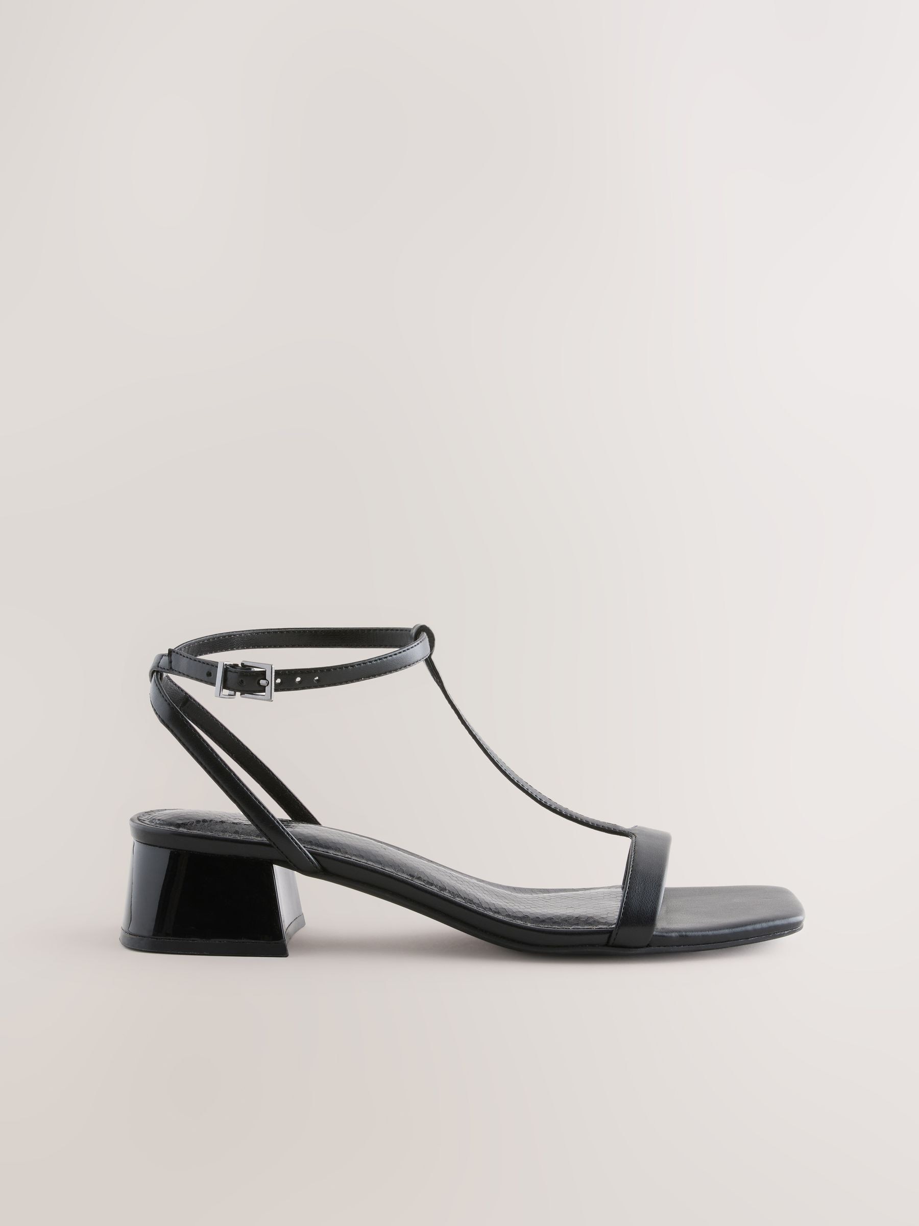 Black Standard/wide Fit Forever Comfort® Low Block Strappy Sandals