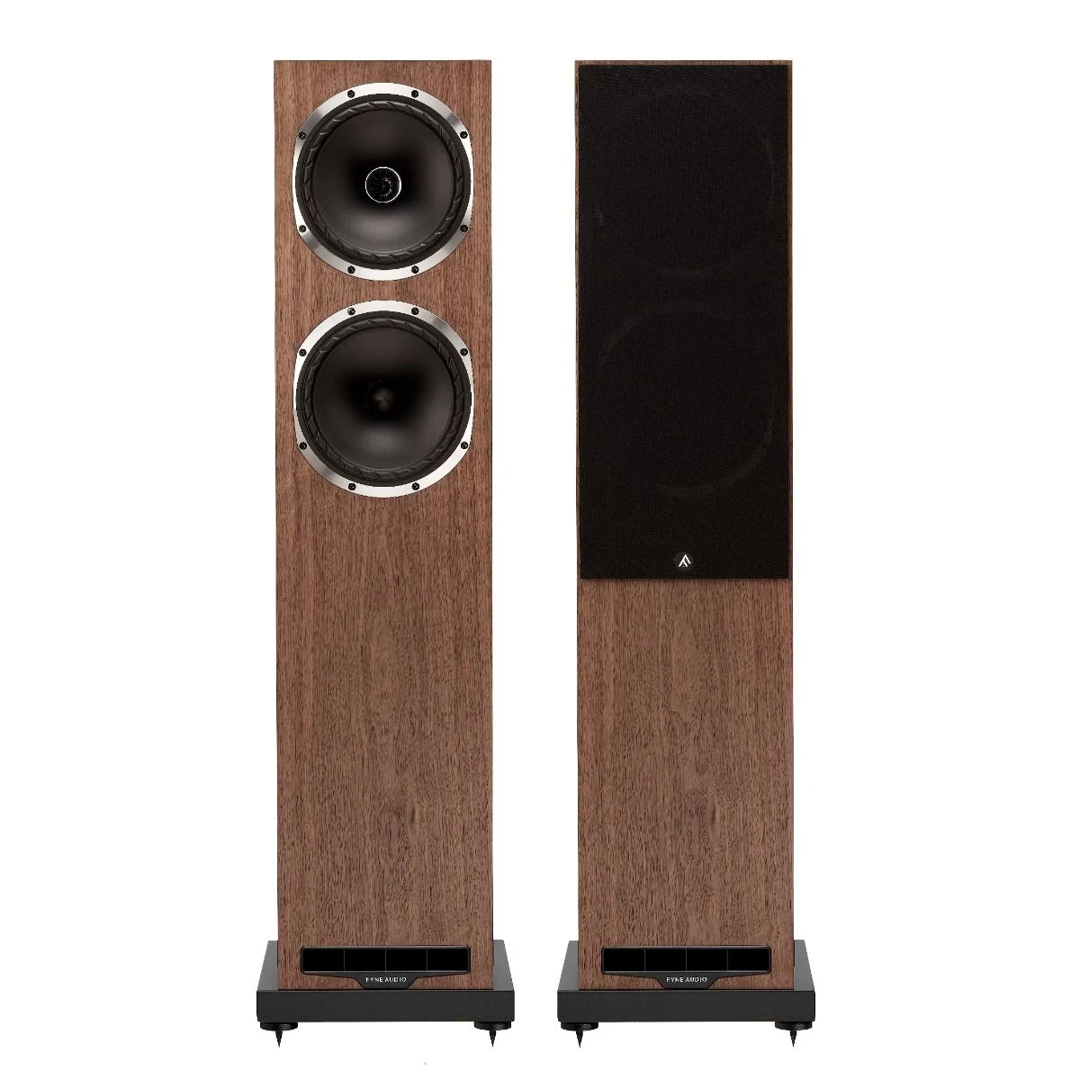 Fyne Audio F502S floorstanding speakers on a white background 