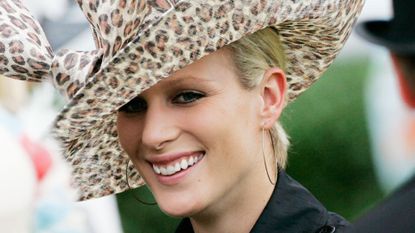 Zara Tindall wearing leopard print hat