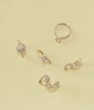 five diamond rings in different shapes