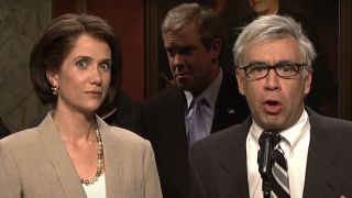 Kristen Wiig as Nancy Pelosi and Fred Armisen as Barney Frank on Saturday Night Live