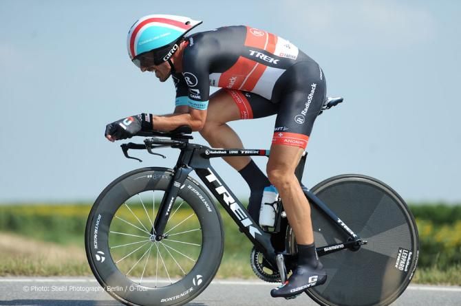 Fabian Cancellara (RadioShack Leopard) on his way to victory in the time trial