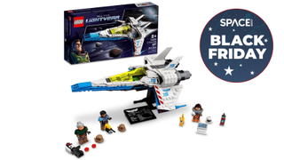 Lego XL-15 Spaceship Black Friday deal: Image shows the Lego XL-15 Spaceship set with a Black Friday rosette.