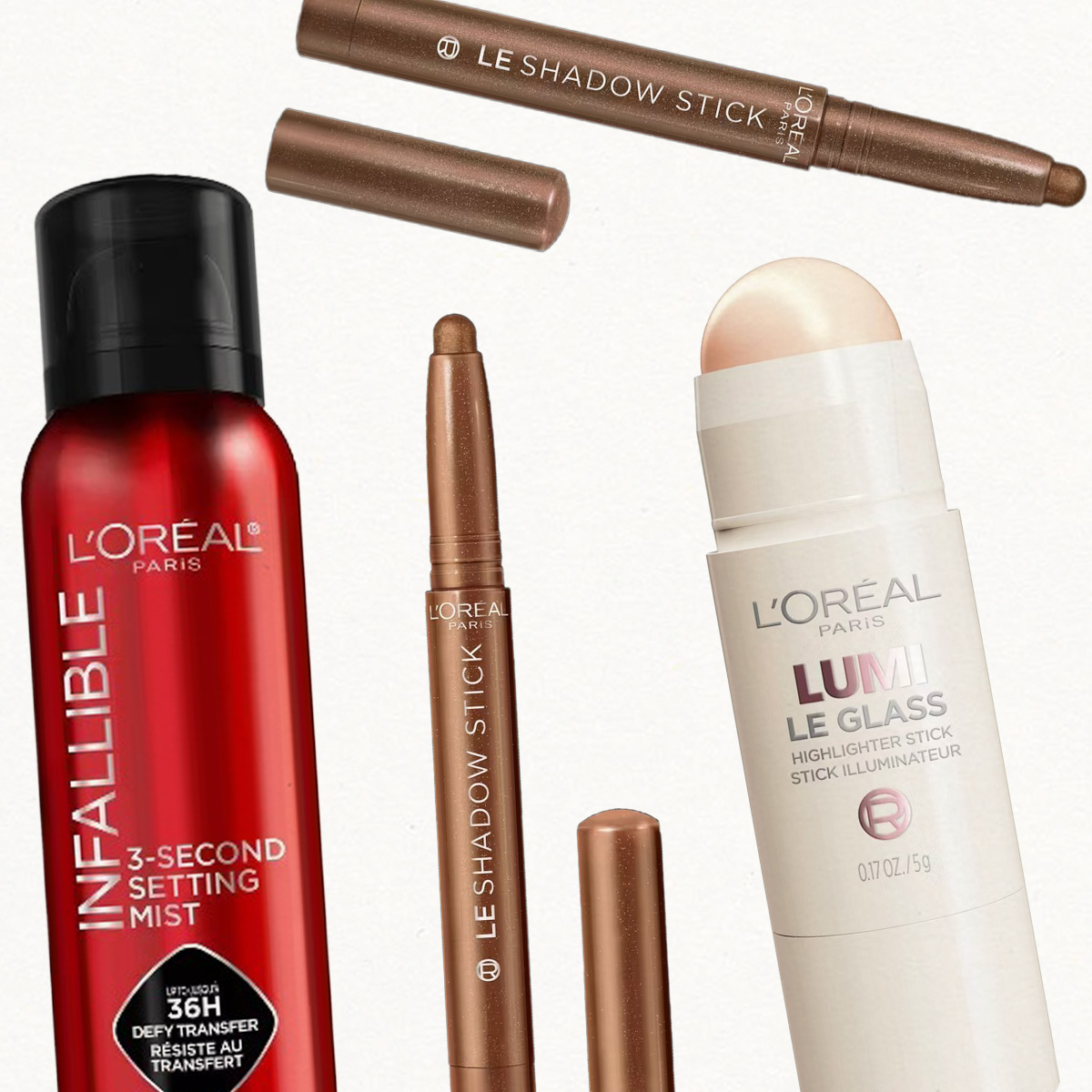 A collage of L'Oréal Paris products