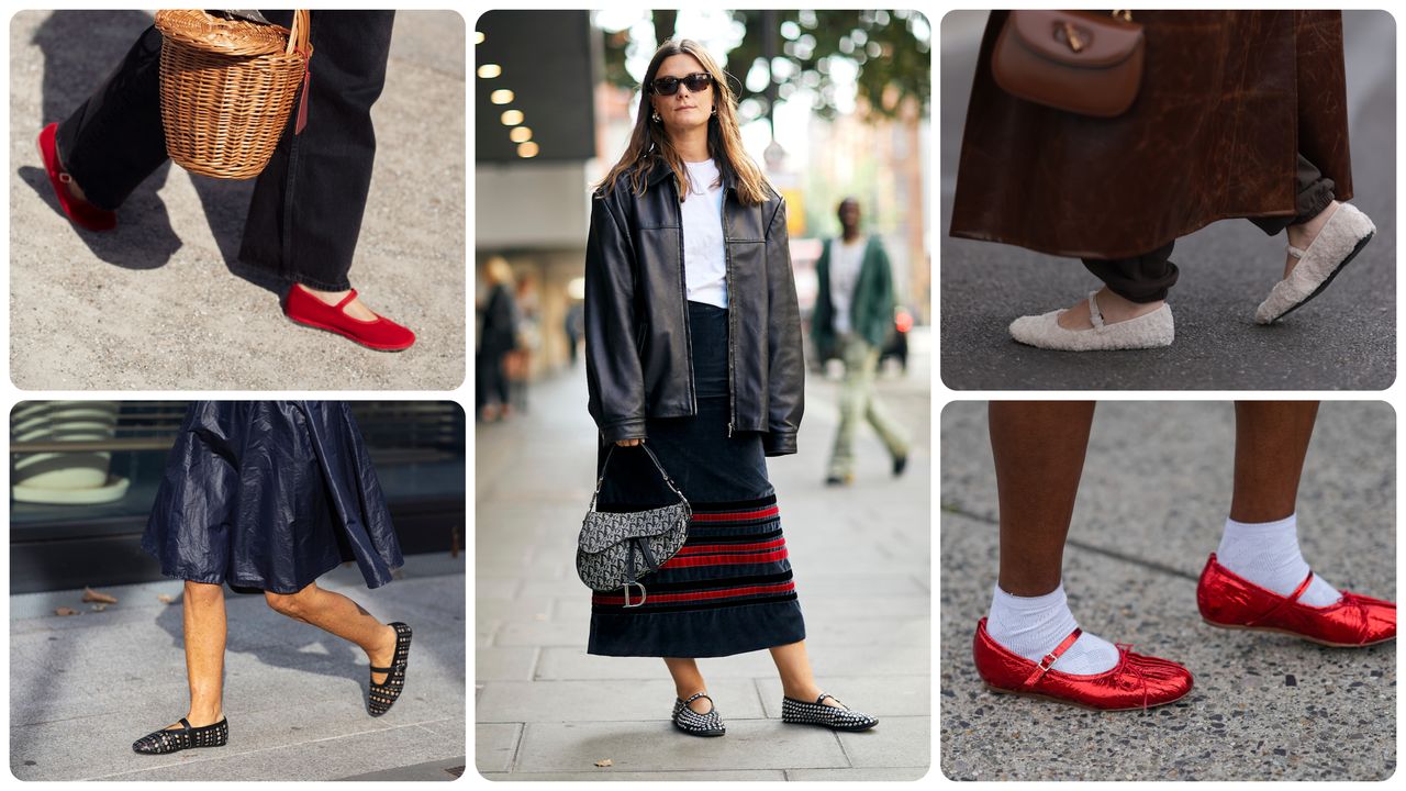 Five women at Fashion Week wearing Mary Jane flats