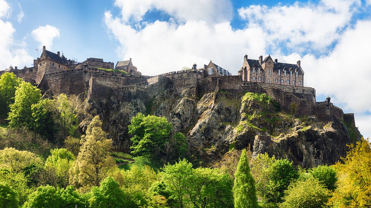 Castle hill in Edinburgh