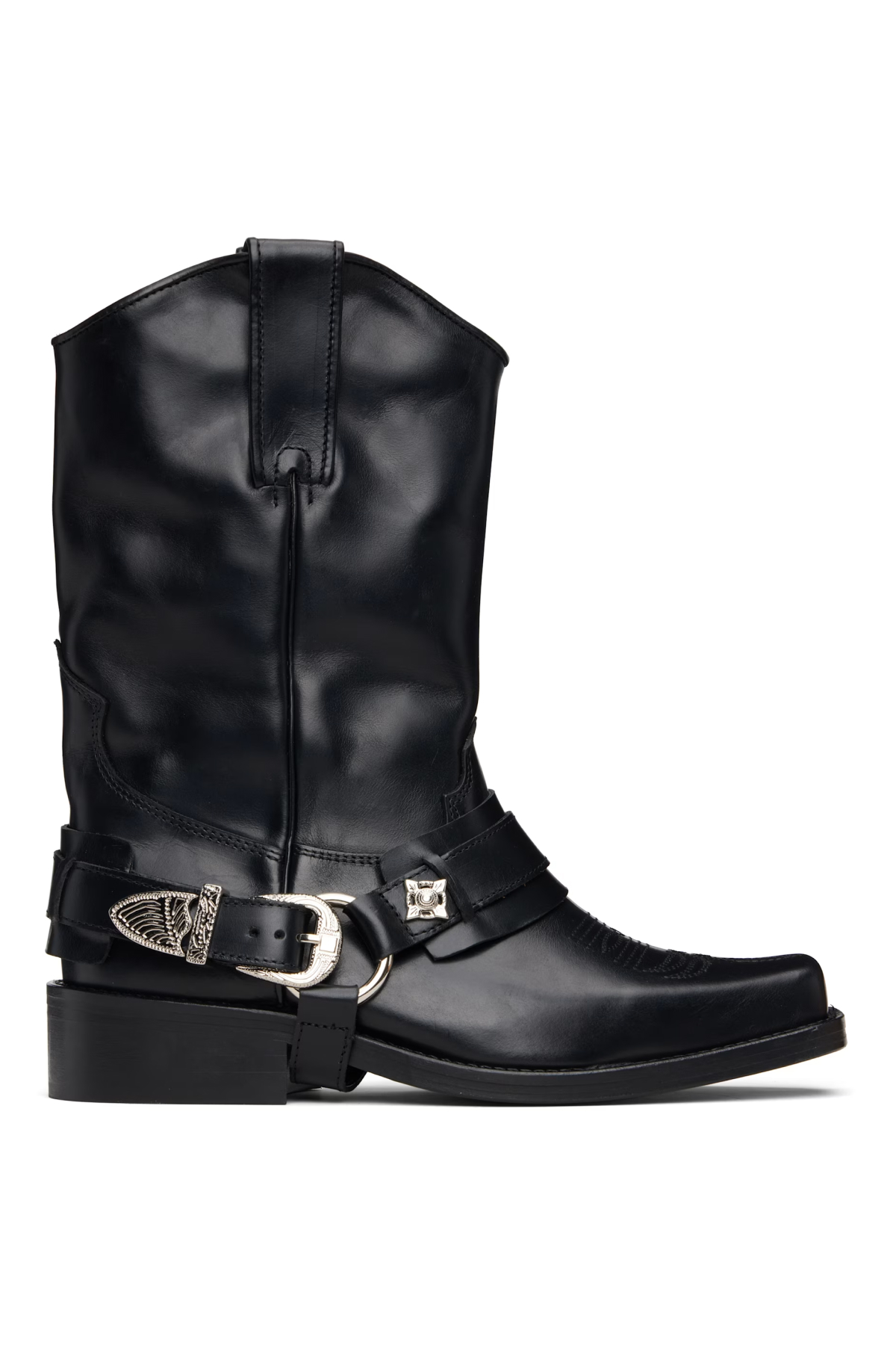 Toga Pulla Black Hard Leather Boots