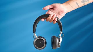 A pair of Beyerdynamic Aventho 100 on-ear headphones