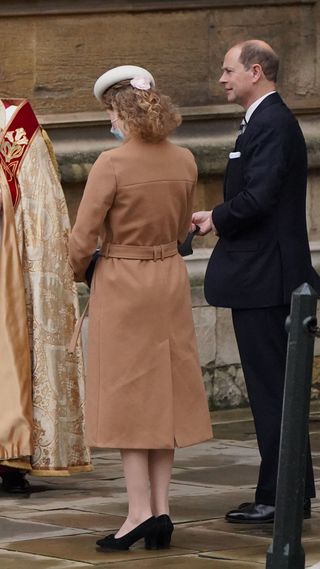 Lady Louise Windsor arrives to attend the Christmas Day morning church service in 2021