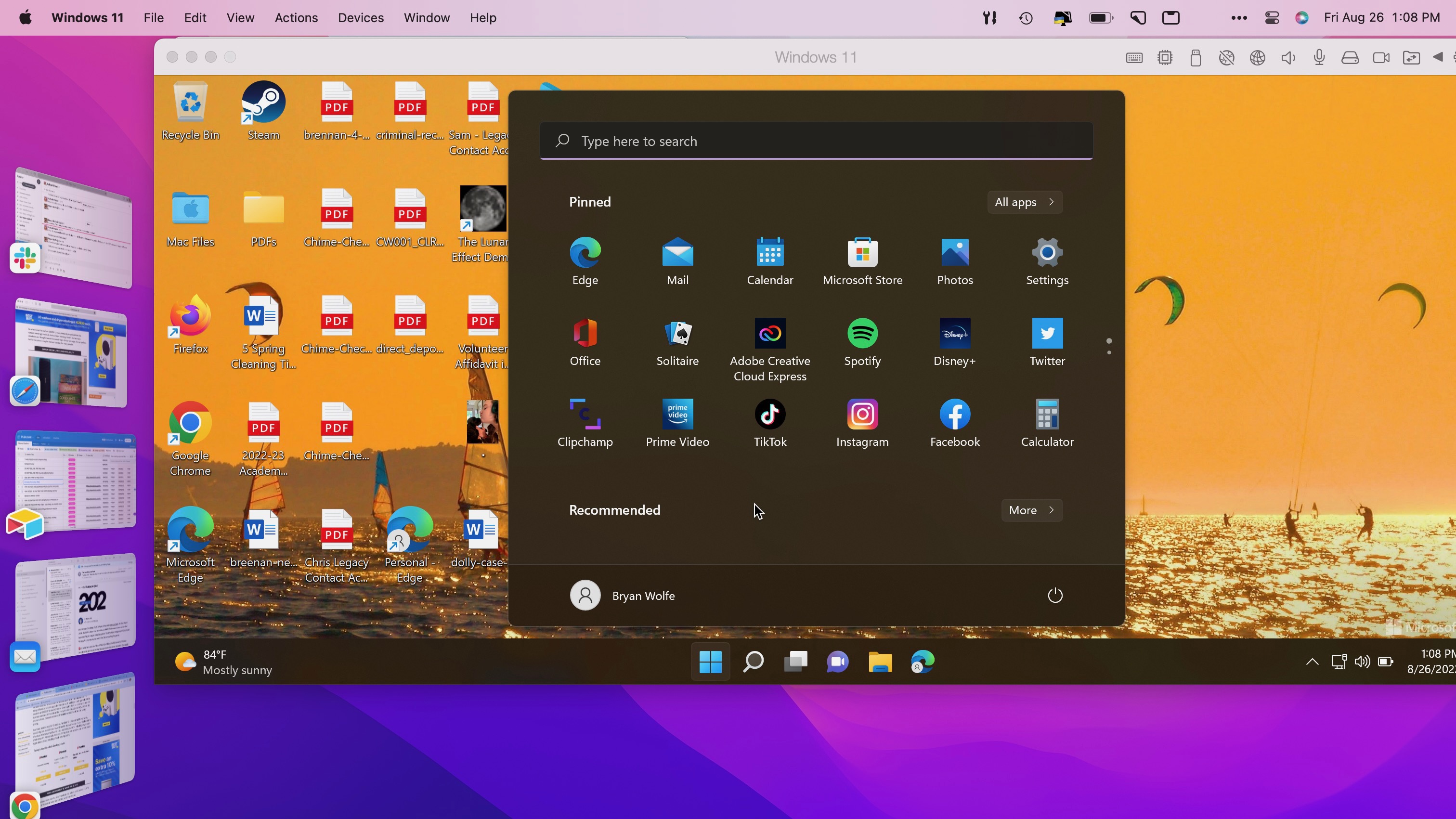 Parallels Desktop 18 di macOS Ventura