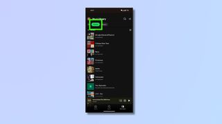 Screenshot showing how to reorder a Spotify playlist on phone - select playlist