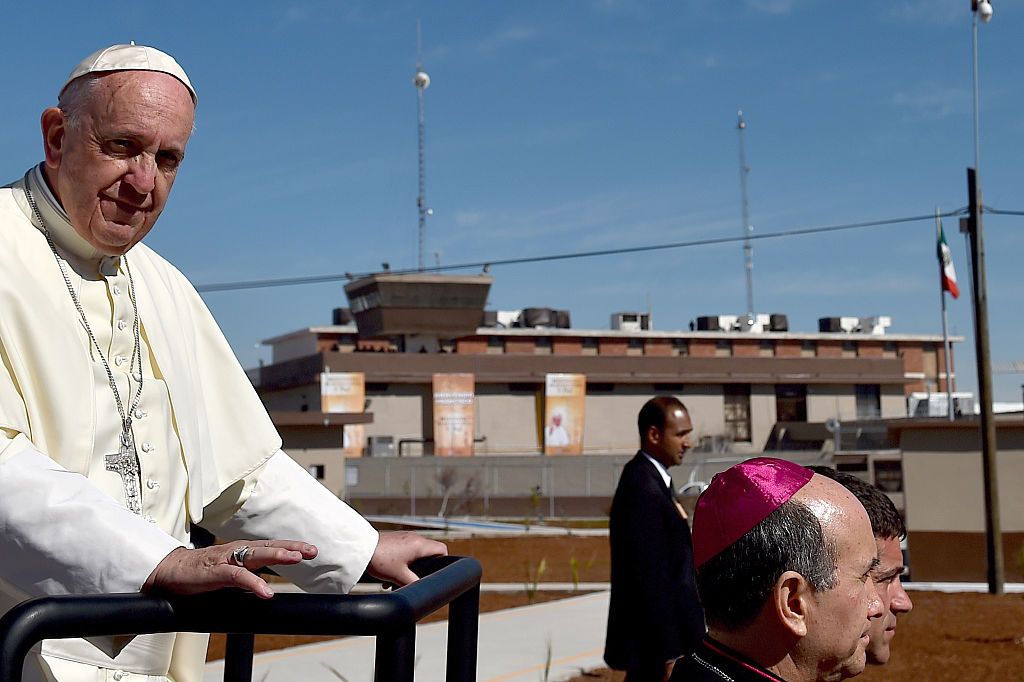 Pope Francis visits a prison in Mexico