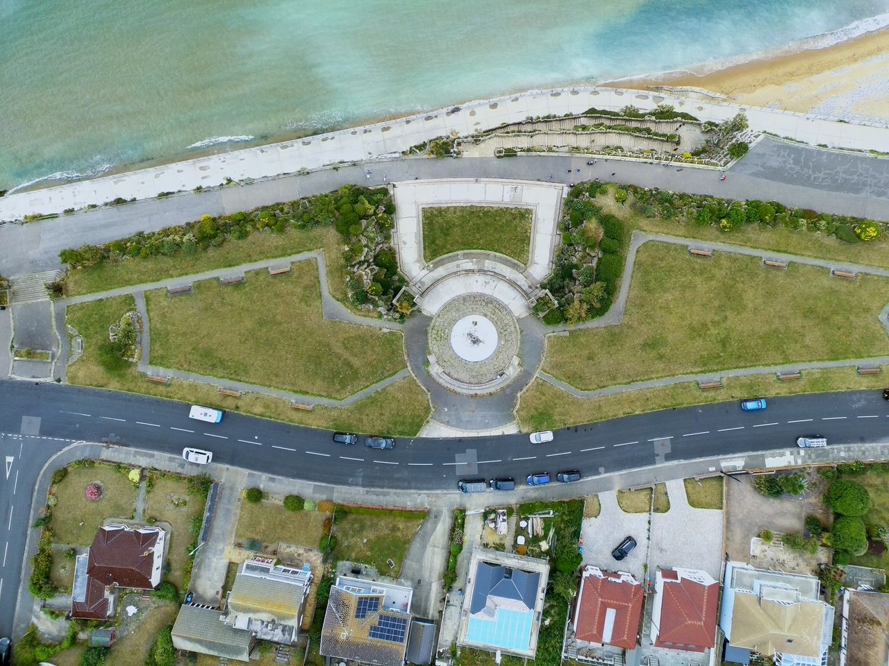 Aerial photo of English coastal town