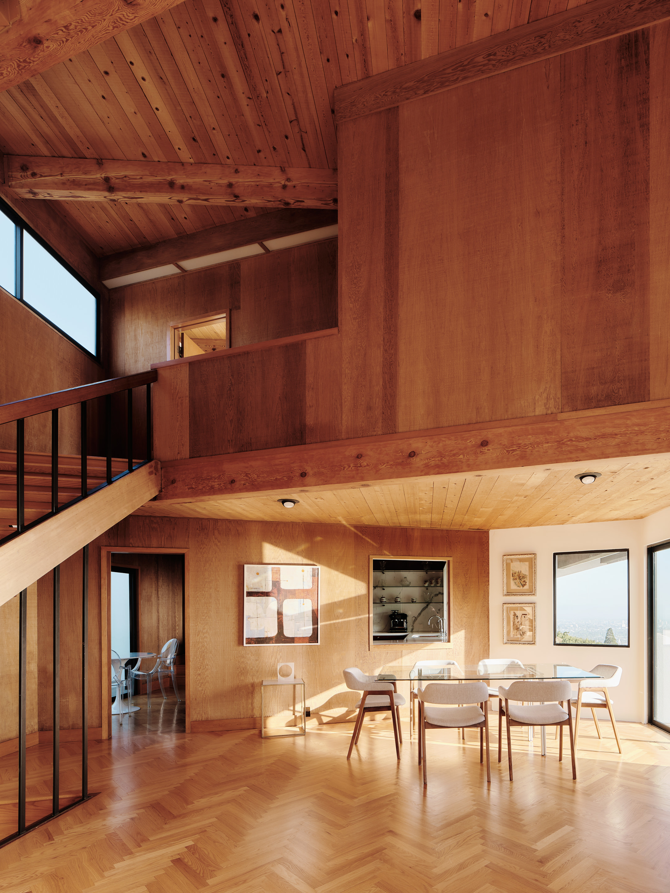 timber interior of Space Invader by OPA