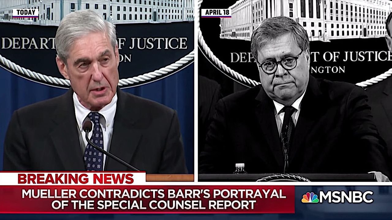 MSNBC compares Mueller and Barr&amp;#039;s statements