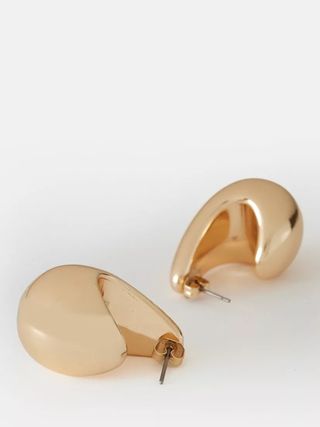 Mint Velvet, Teardrop Dome Earrings, Gold