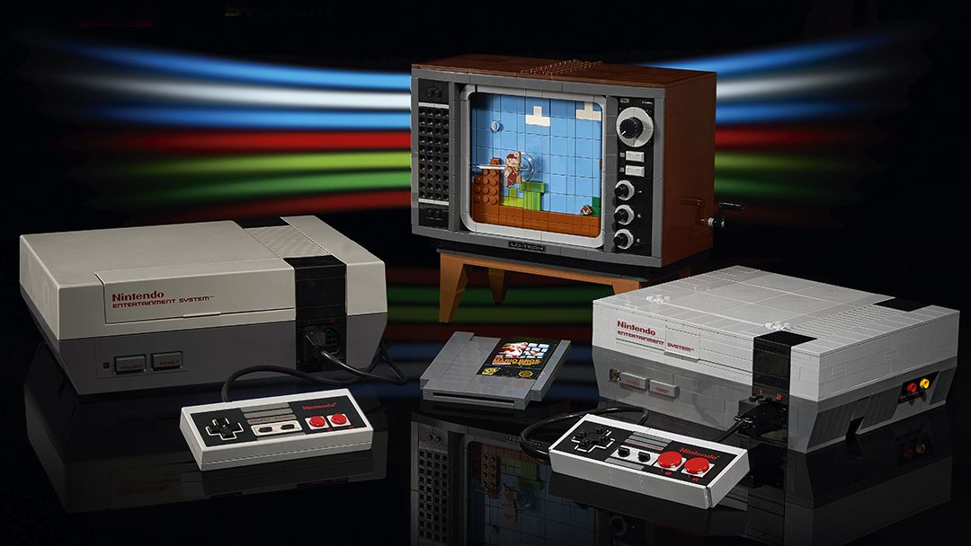 Spot the difference: here's a real NES against the Lego doppelg&auml;nger.