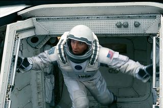 The Endurance mission patch can be seen on the right shoulder of Matthew McConaughey's "Interstellar" spacesuit.