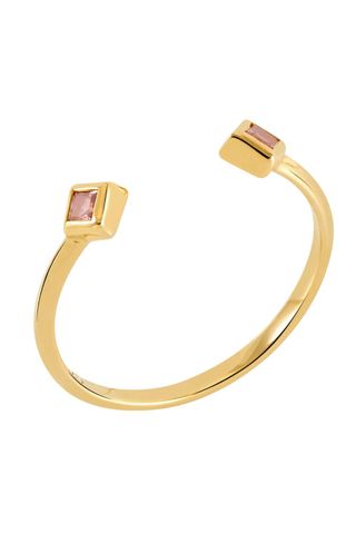 22ct Gold-Plated Adjustable Tourmaline Deco Ring