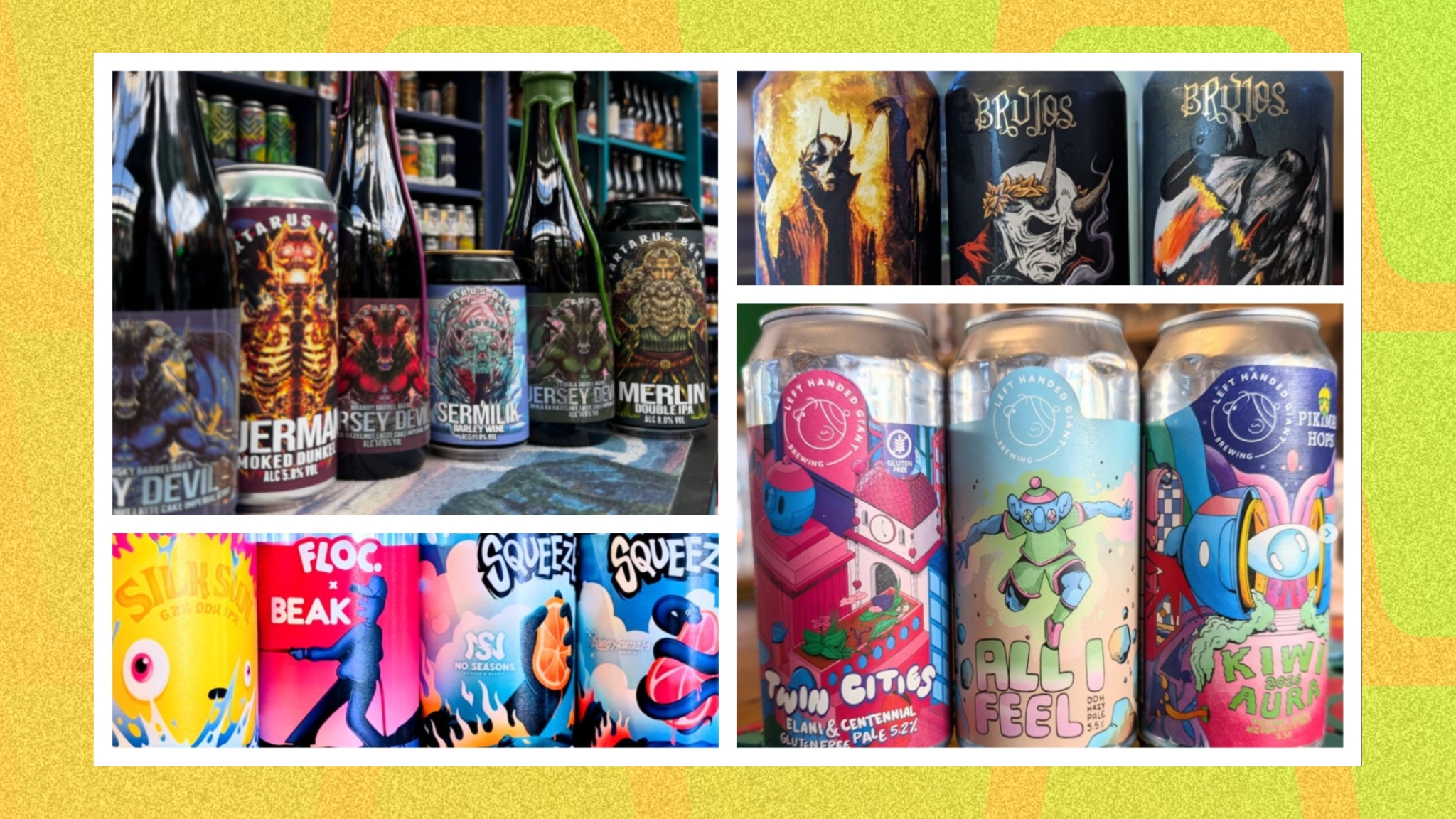 A selection of craft beers