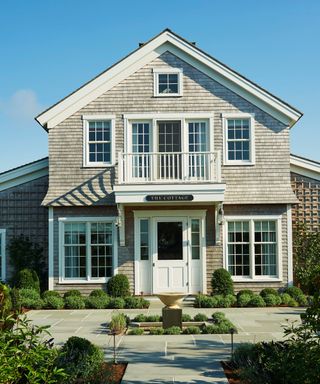 shingle home exterior with white trim