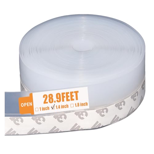 28.9 Ft Weather Stripping Door Seal Strip Tape,silicone Draft Stopper,self Adhesive Shower Door Bottom Seal, Insulation Strip for Frame Windows and Glass Gaps (transparent, 35mm)