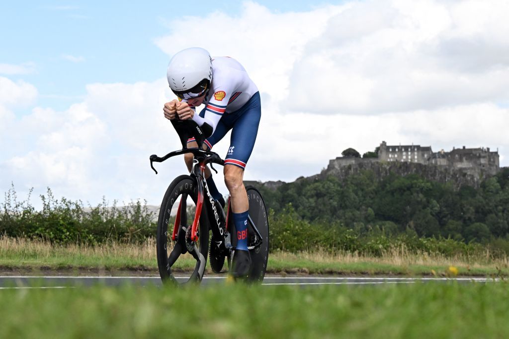 Great Britains Geraint Thomas takes part in the mens Individual Time Trial in Stirling during the UCI Cycling World Championships in Scotland on August 11 2023 Photo by Oli SCARFF AFP Photo by OLI SCARFFAFP via Getty Images