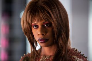 Laverne Cox plays Virgie in the Hulu Original, Bad Hair