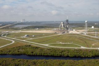 Aerial view of Launch Pad 39A at NASA's Kennedy Space Center in Florida. NASA has leased to SpaceX use of the historic pad to launch the company's rockets over the next 20 years.