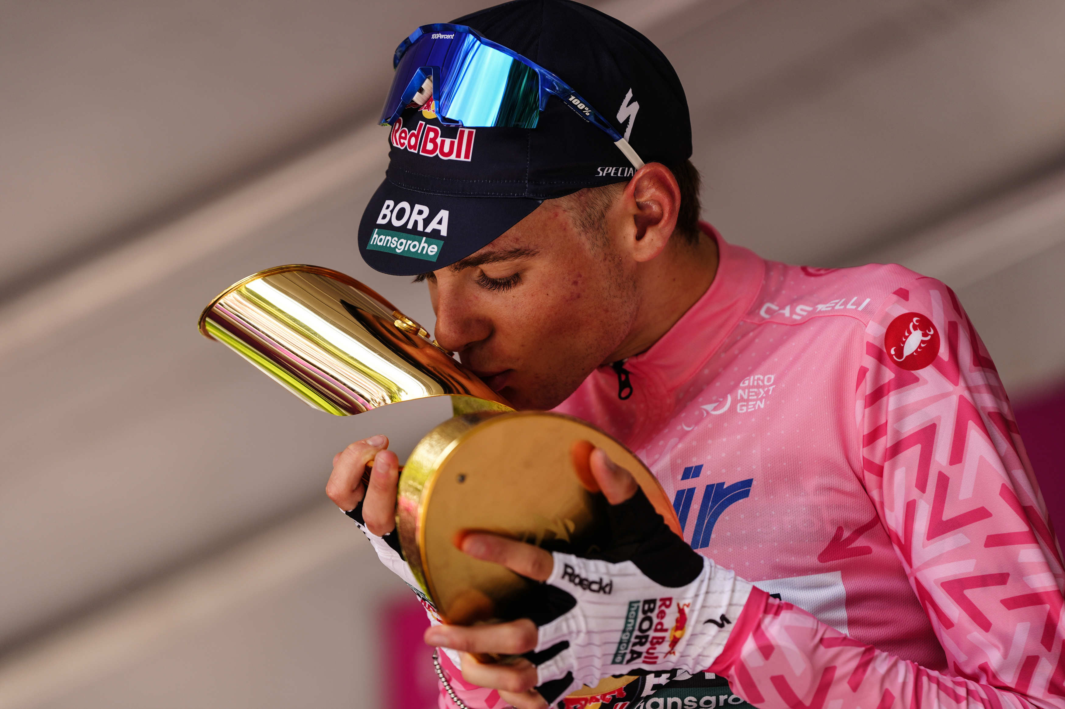 Italy's Lorenzo Mark Finn of Red Bull - Bora - Hansgrohe Rookies during Stage 8 of the Giro Next Gen 2026 Individual Time Trial, from Villa Sant'Angelo to L'Aquila, Italy, Sunday, June 21, 2026. (Photo by Fabio Ferrari/LaPresse)