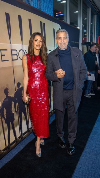 Amal and George Clooney attend a screening of "The Boys In The Boat" at SIFF Cinema on December 07, 2023 in Washington