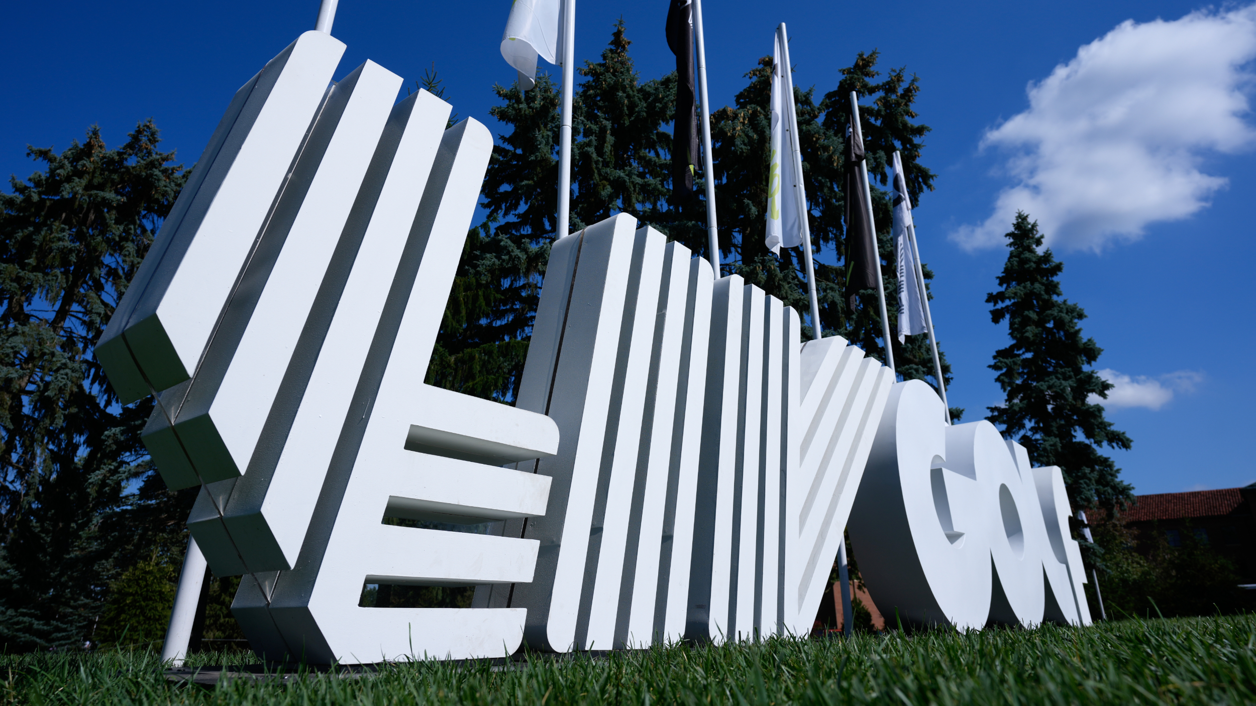 A LIV Golf sign at the Team Championship    