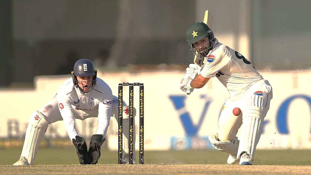 Debut centurion Kamran Ghulam batting for Pakistan in the 2nd 