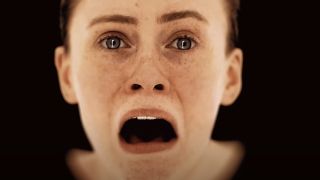 Close-up of Sophia Lillis' screaming face in trailer for OD video game