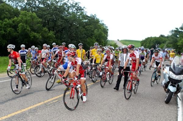 Riders stop as they try to figure out exactly what's going on.