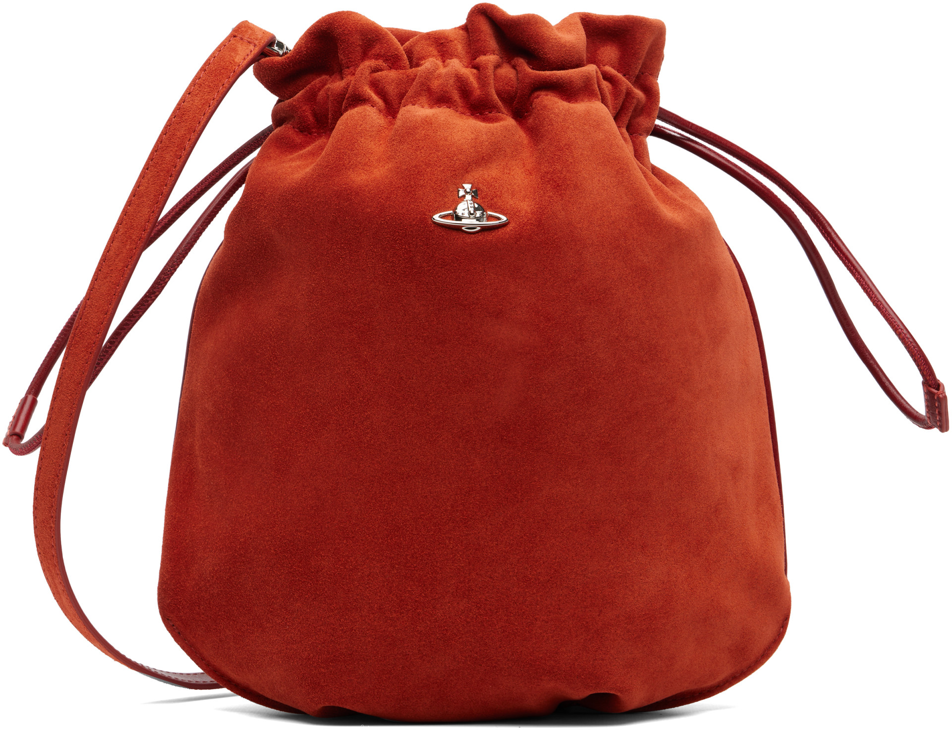 Orange Drawstring Pouch Bag