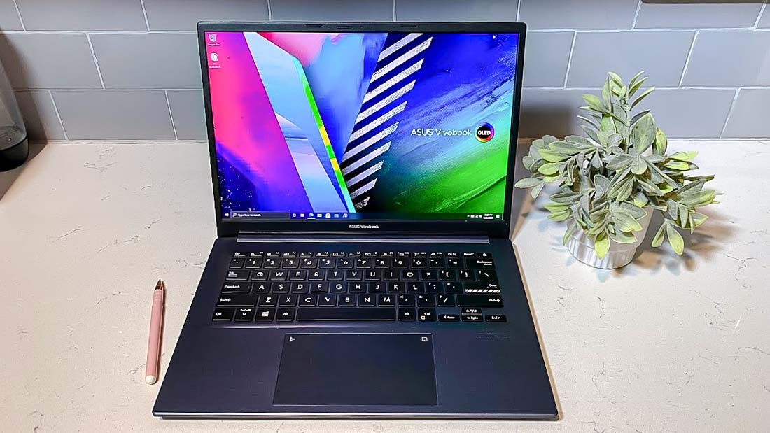 Asus Vivobook Pro 14 on counter