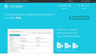 CVmaker website screenshot
