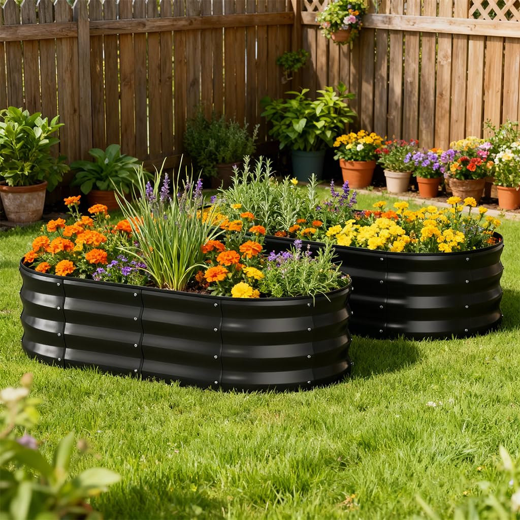 Latitude Run&amp;reg; Round Raised Garden Bed,galvanized Metal Planter Box Kit for Outdoor Gardening,vegetable Flower Herb Growing Beds With Gloves Tools &amp;amp; Reviews | Wayfair