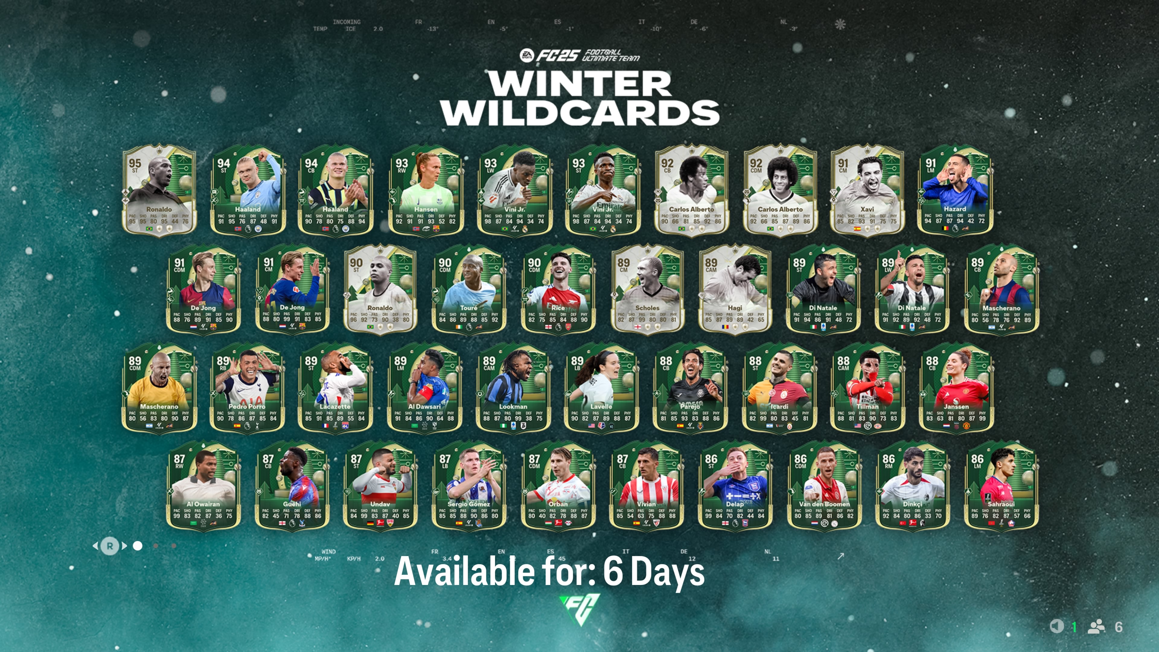 Календарь SBC FC 25 Winter Wildcards и полный список карт