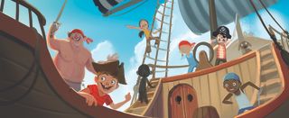 Meet the artist Kenneth Anderson; a colour version of a pirate ship sketch