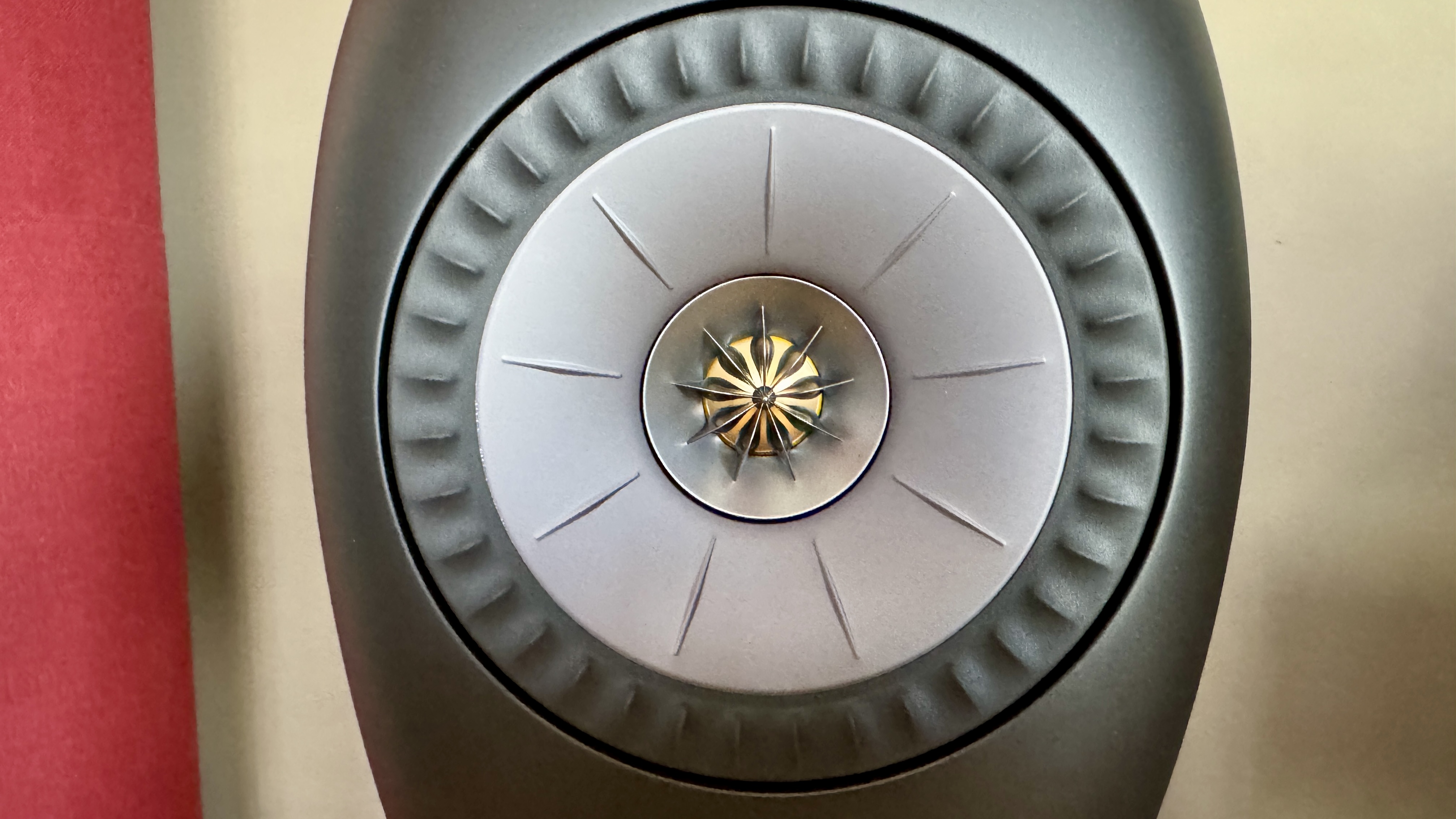 KEF LS Luxe in a hi-fi listening room, in close up
