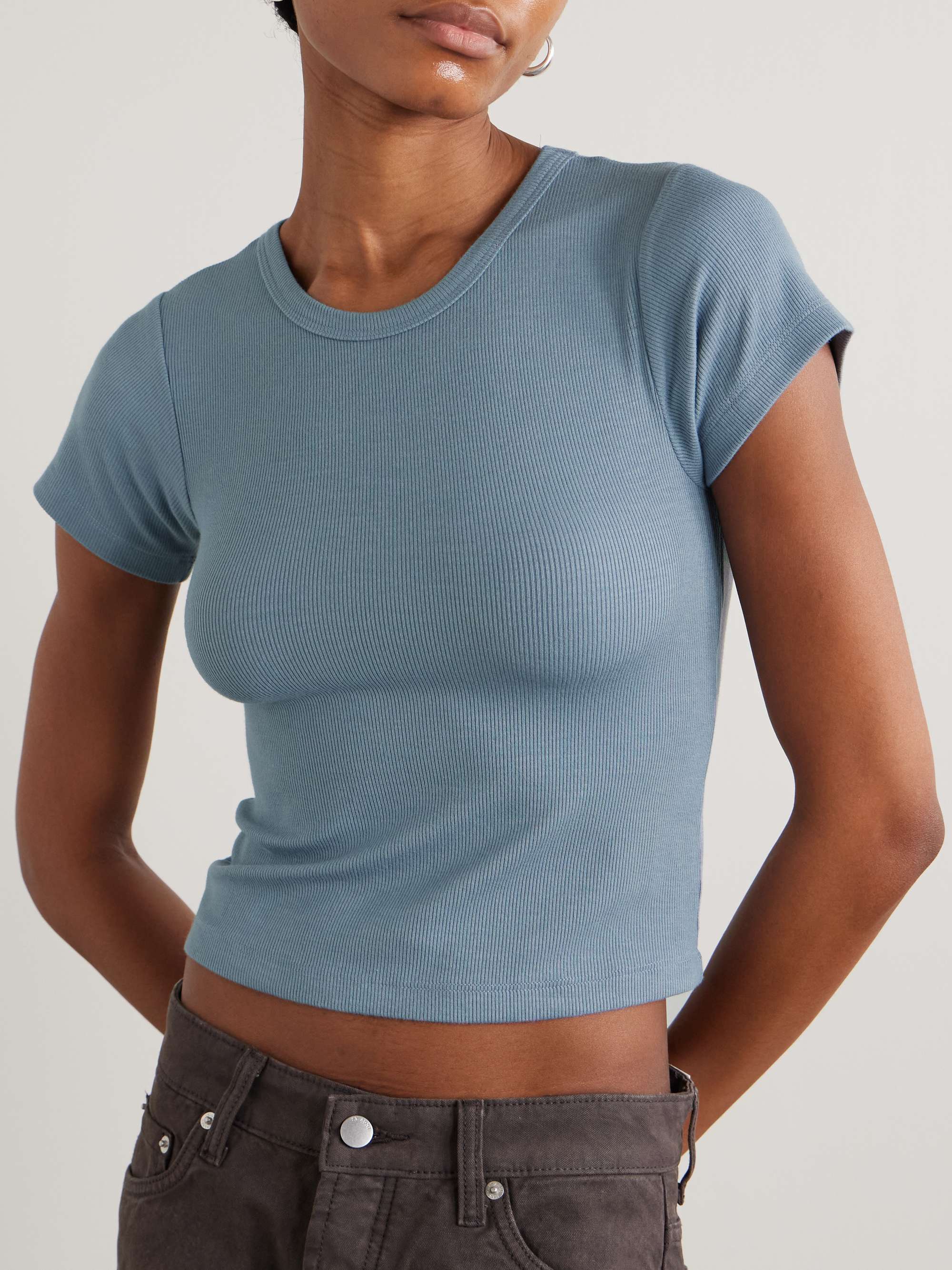 Chloe Ribbed Stretch-Jersey T-Shirt