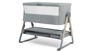 Best Moses baskets - The Lua bedside crib in grey, available from Mamas and Papas