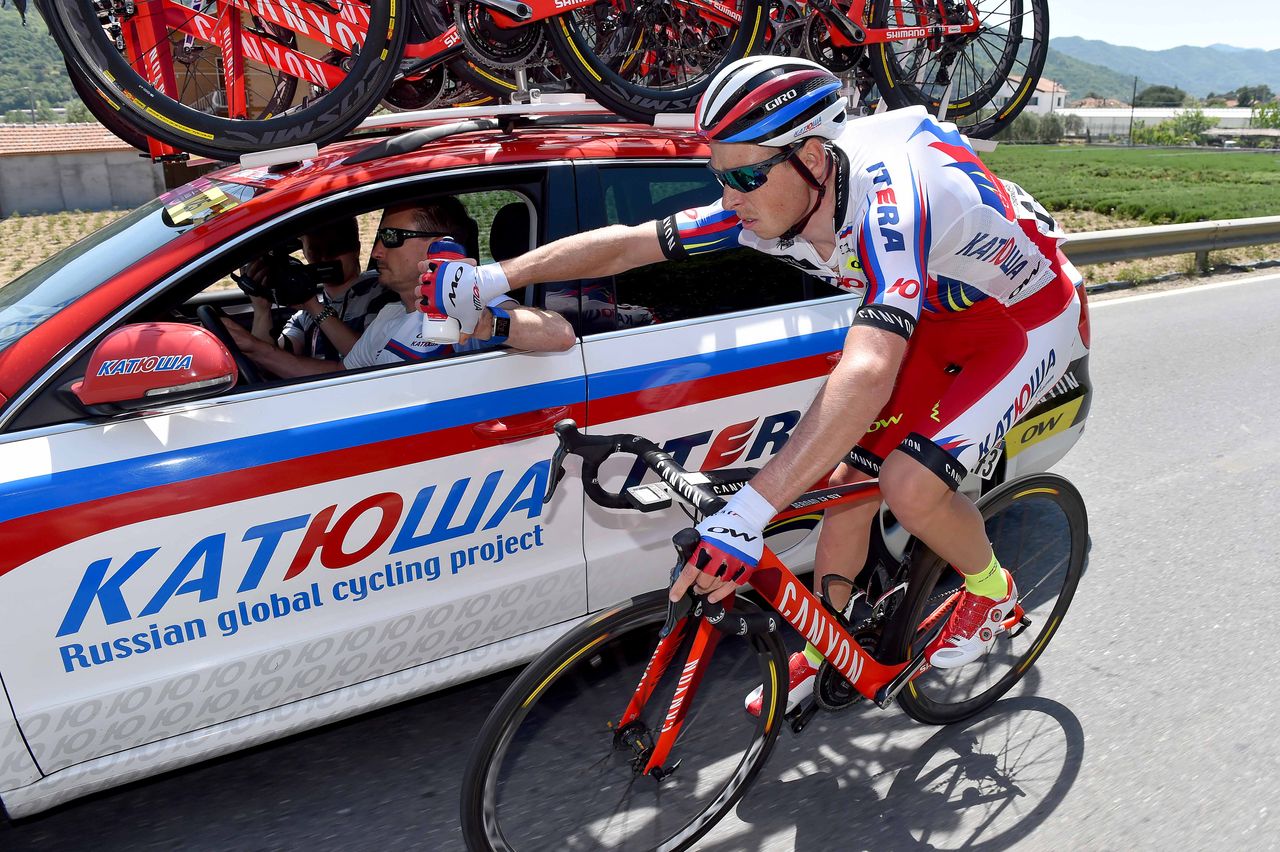 Sergei Chernetski (Katusha) on bidon duty