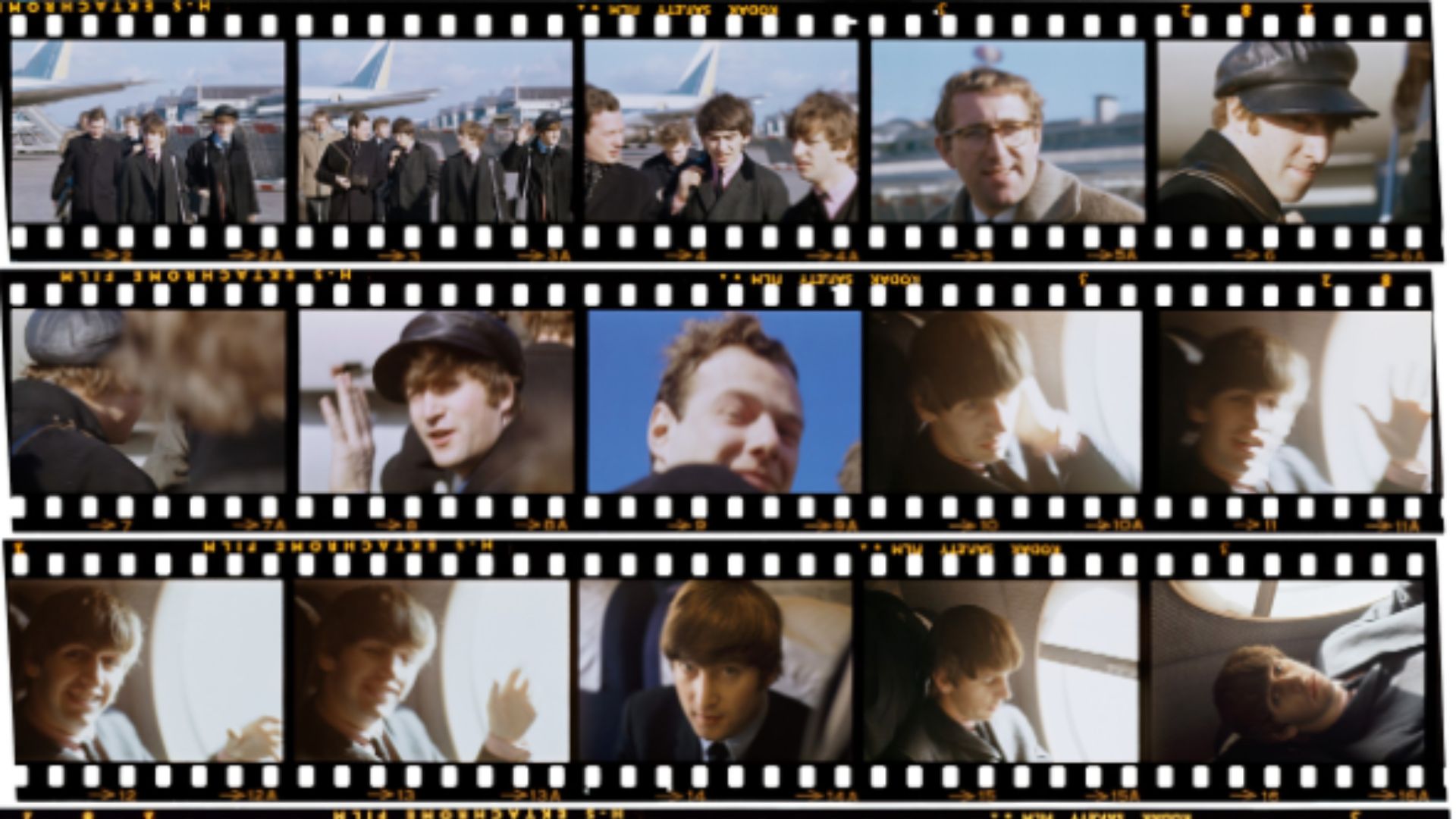 an image of the digitised negative film roll from McCartney's film camera
