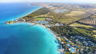 Aerial shot of Sani Resort in Greece