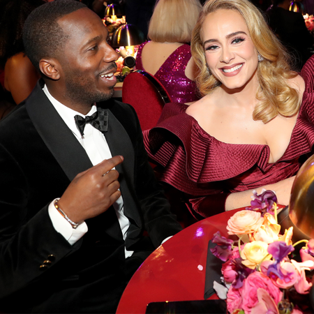 Rich Paul and Adele attend the 65th GRAMMY Awards at Crypto.com Arena on February 05, 2023 in Los Angeles, California.